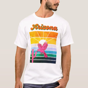Arizona-Sonnenuntergang, Retrofarbe, Kaktus, Vinta T-Shirt