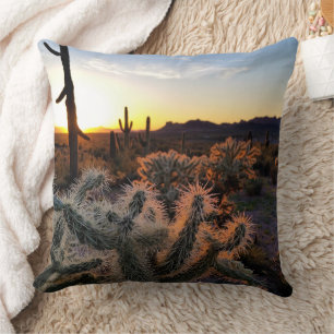 Arizona Sonnenuntergang Sonorische Wüste mit Sagua Kissen