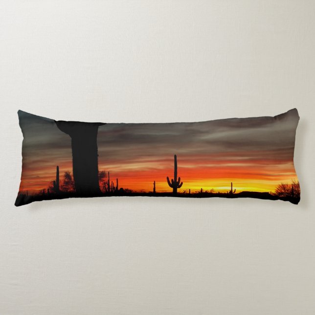 Arizona Sonnenuntergang Sonorische Wüste mit Sagua Seitenschläferkissen (Vorderseite)
