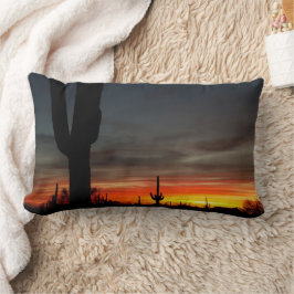 Arizona Sonoran Desert Sunset / Saguaro Cactus Lendenkissen