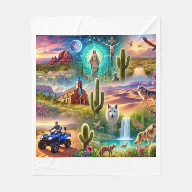 Arizona Spirituelle Reise Fleecedecke (Vorderseite)