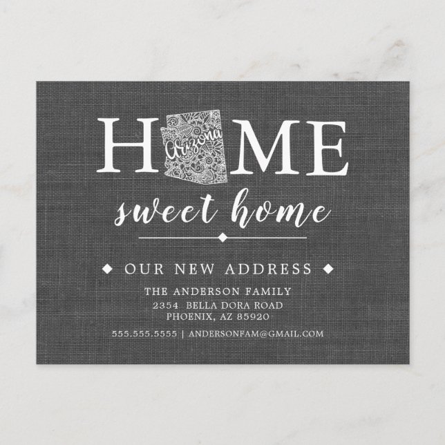 Arizona Staat-Ankündigungskarte Ankündigungspostkarte (Vorderseite)