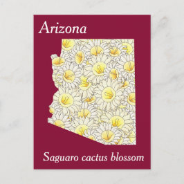 Arizona Staat Blume Collage Map Postkarte