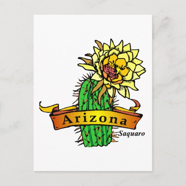 Arizona Staat Blume - Saguaro Postkarte (Vorderseite)