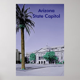 Arizona Staat Hauptstadt Retro mit Touch der Farbe Poster