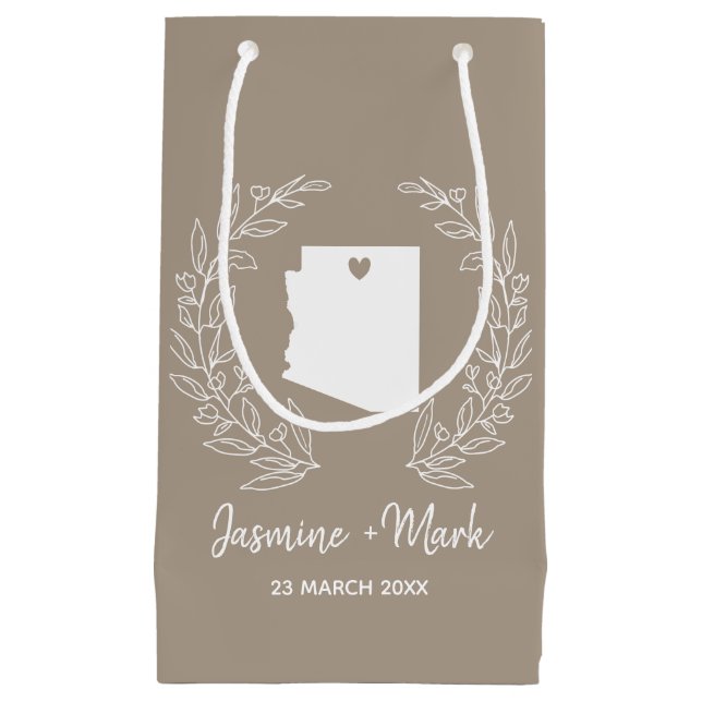 Arizona Staat Karte Hochzeit in Urlaubsort bevorzu Kleine Geschenktüte (Vorderseite)