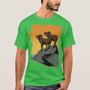 Arizona Staat Karte Longhorns Rams Vintag Fade T-Shirt