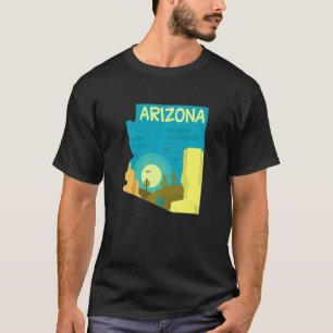 Arizona Staat Karte Moderne Abstrakte Arizona Wüst T-Shirt