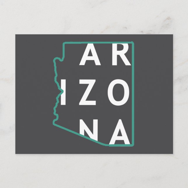 Arizona Staat Kontur Postkarte (Vorderseite)