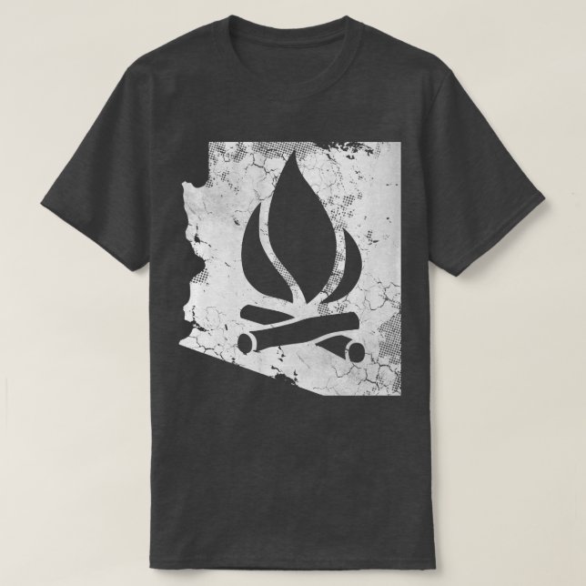 Arizona Staat Map Camping Camper Außenanlagen T-Shirt (Design vorne)