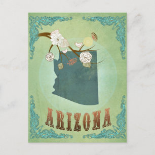 Arizona Staat Map - Green Postkarte