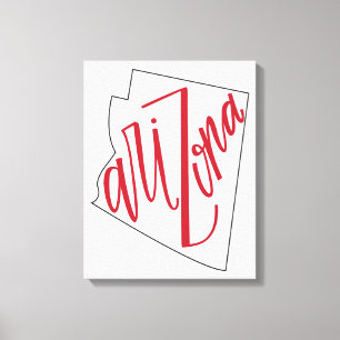 Arizona   Staat Typografy Design Leinwanddruck