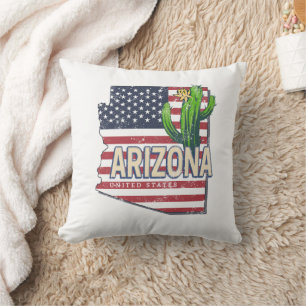Arizona Staat United Staaten Retro Map Vintag USA Kissen