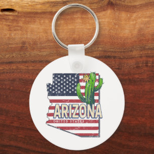 Arizona Staat United Staaten Retro Map Vintag USA Schlüsselanhänger
