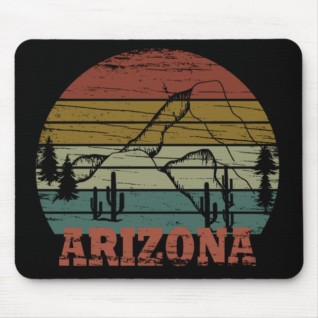 arizona Staat Vintage Sonnenuntergang Landschaft a Mousepad (Vorne)
