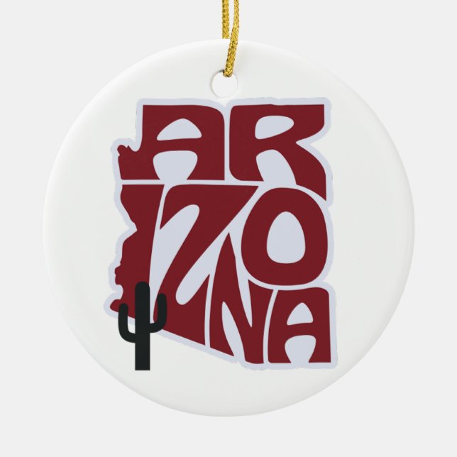 Arizona Staat Weihnachtsbaum Keramik Ornament (Vorne)