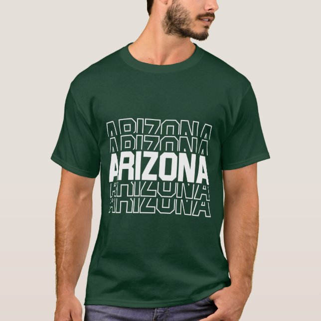 Arizona-Staat - Wiederholter Text T-Shirt (Vorderseite)