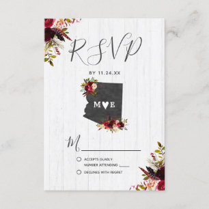 Arizona Staat Zielort Rustikale Hochzeit RSVP Karte