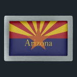 Arizona State Flag Custom Belt Schnalle Rechteckige Gürtelschnalle<br><div class="desc">Eine grafische Arizona State Flag Design auf einem Gürtelschnalle.  Die Gurtschnalle hat den anpassbaren Text Arizona.</div>