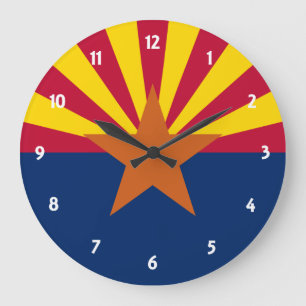 Arizona State Flag Große Wanduhr