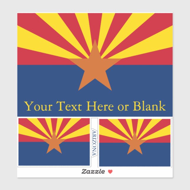 Arizona State Flag Image Personalisieren Text Aufkleber (Blatt)