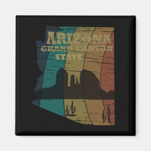 Arizona state map vintage magnet