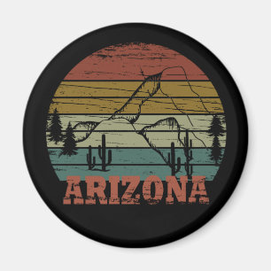 arizona state vintage sunset landscape az throw pi magnet
