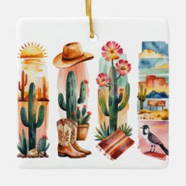 Arizona State Watercolor-Weihnachtsbaumanhänger –  Keramikornament