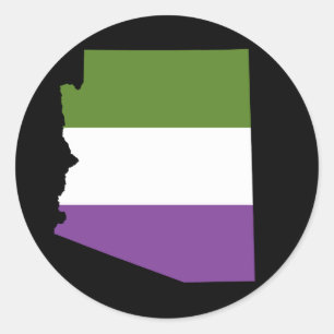 arizona stolde genderqueer gestreift flagge runder aufkleber
