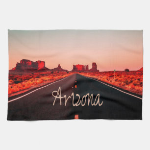 Arizona Sunrise Wüste Rote Felsen Geschirrtuch