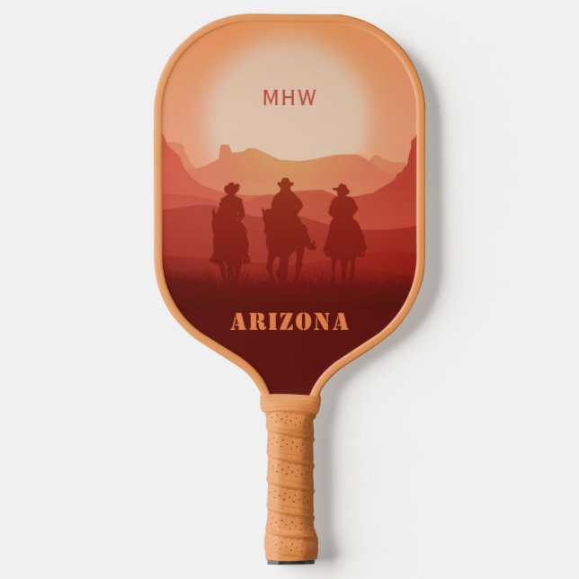 Arizona Sunset benutzerdefinierte Monogramm Pickleball Schläger (Vorderseite)