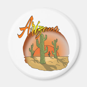 ARIZONA Sunset Cactus Magnet