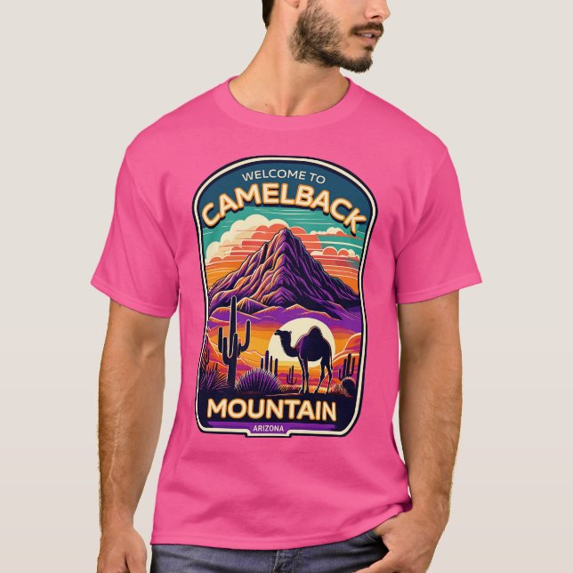Arizona Sunset Camelback Vintag T-Shirt (Vorderseite)