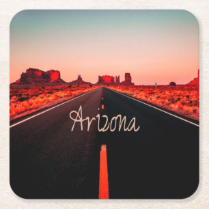 Arizona Sunset Desert Red Rocks Rechteckiger Pappuntersetzer