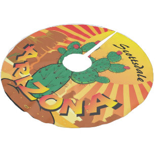 ARIZONA Sunset Prickly Birne CHANGE STADT Polyester Weihnachtsbaumdecke