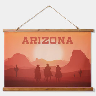 Arizona Sunset Wandteppich Mit Holzrahmen