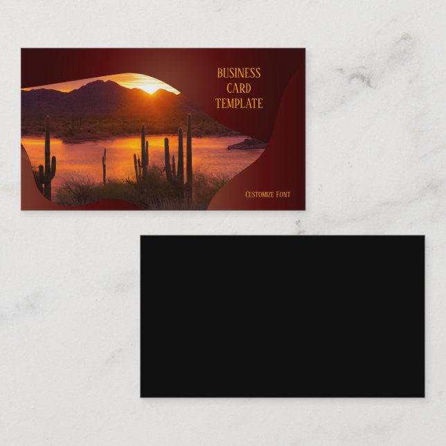 Arizona Sunset Wüste Business Card Visitenkarte (Vorne/Hinten)
