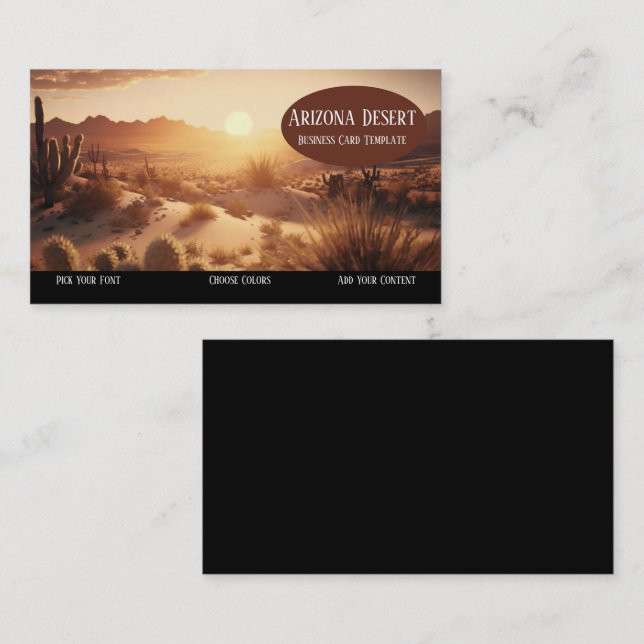 Arizona Sunset Wüste Business Card Visitenkarte (Vorne/Hinten)
