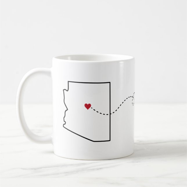 Arizona to Colorado - Heart2Heart Coffee Tasse (Links)