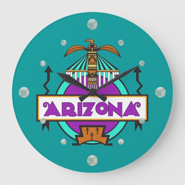 Arizona-Totem-Wanduhr Große Wanduhr (Vorderseite)