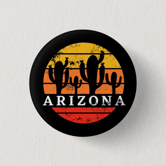 Arizona Tourist - Vintages Retro-Kaktus-Geschenk Button (Vorderseite)