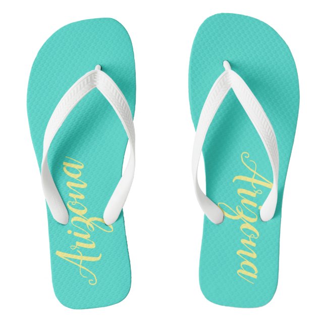 Arizona Türkisblau Gelb Flip Flops (Fußbett)