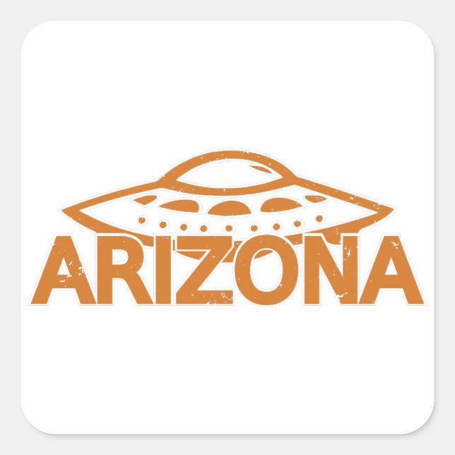 Arizona UFO Quadratischer Aufkleber (Vorderseite)