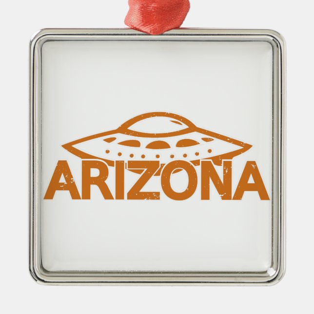 Arizona UFO Silbernes Ornament (Vorne)