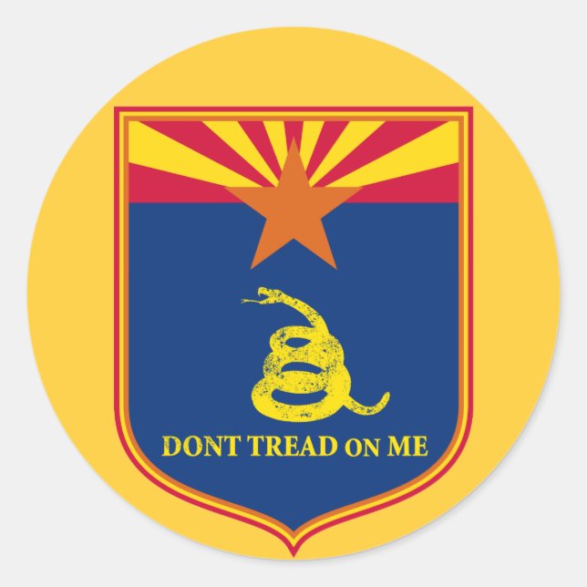Arizona und Gadsden-Flaggenschild Runder Aufkleber (Vorderseite)