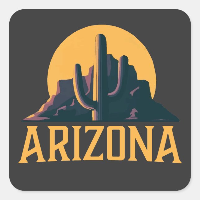 Arizona USA Quadratischer Aufkleber (Vorderseite)