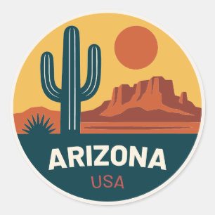 Arizona USA – Vintage-Reiseaufkleber Runder Aufkleber