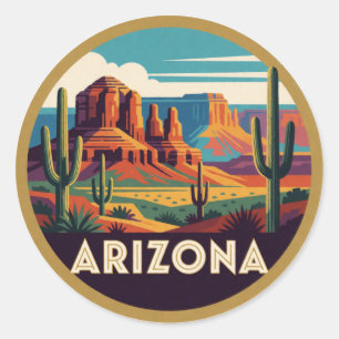 Arizona USA Wüstenlandschaften und Grand Canyon  Runder Aufkleber