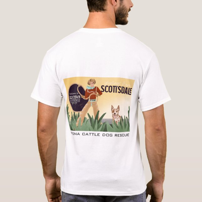 Arizona-Vieh-Hunderettung - alte Stadt Scottsdale T-Shirt (Rückseite)