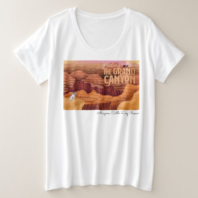 Arizona-Vieh-Hunderettung - Grand Canyon Große Größe T-Shirt (Design vorne)